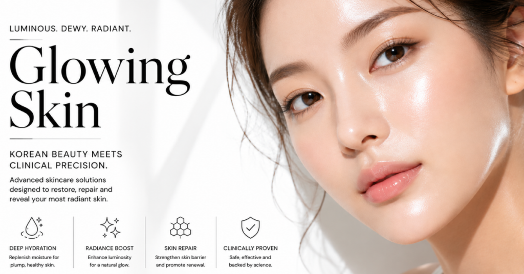 Luminous, dewy glass skin close-up — Profhilo and Rejuran treatments at Beleco Clinic Malaysia